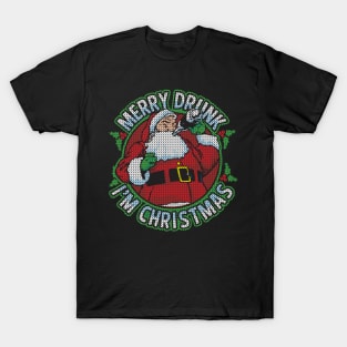 Drunk Santa Merry Drunk I'm Christmas T-Shirt